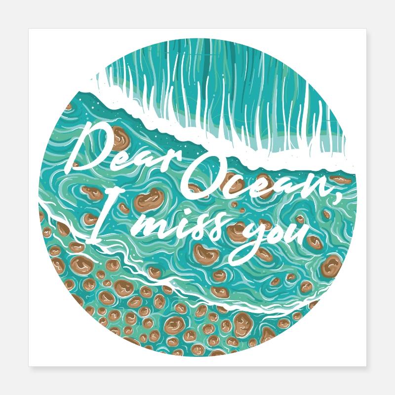 Dear Ocean Poster 40x40 cm