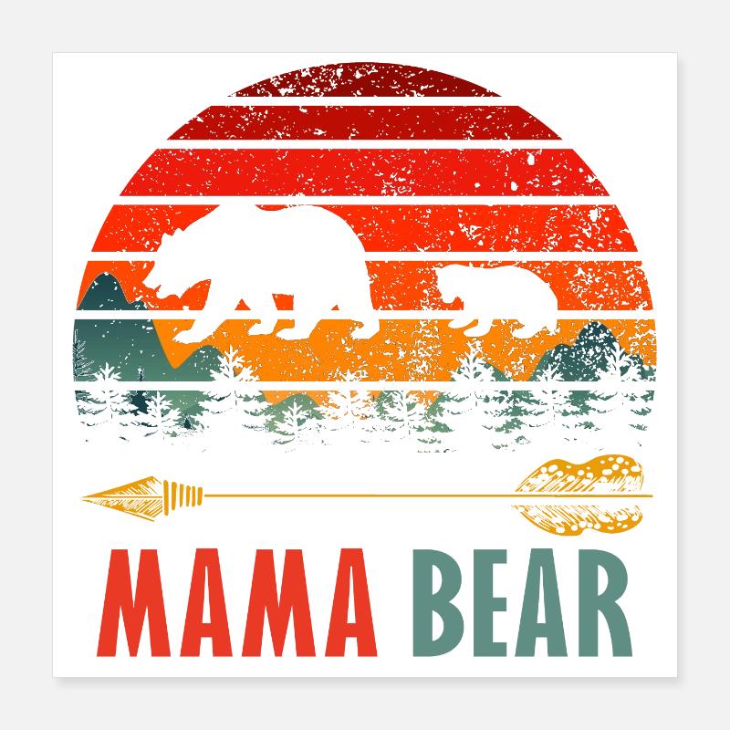 Mama Bär Poster 40x40 cm