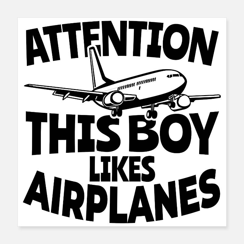Flugzeug Junge Poster 40x40 cm