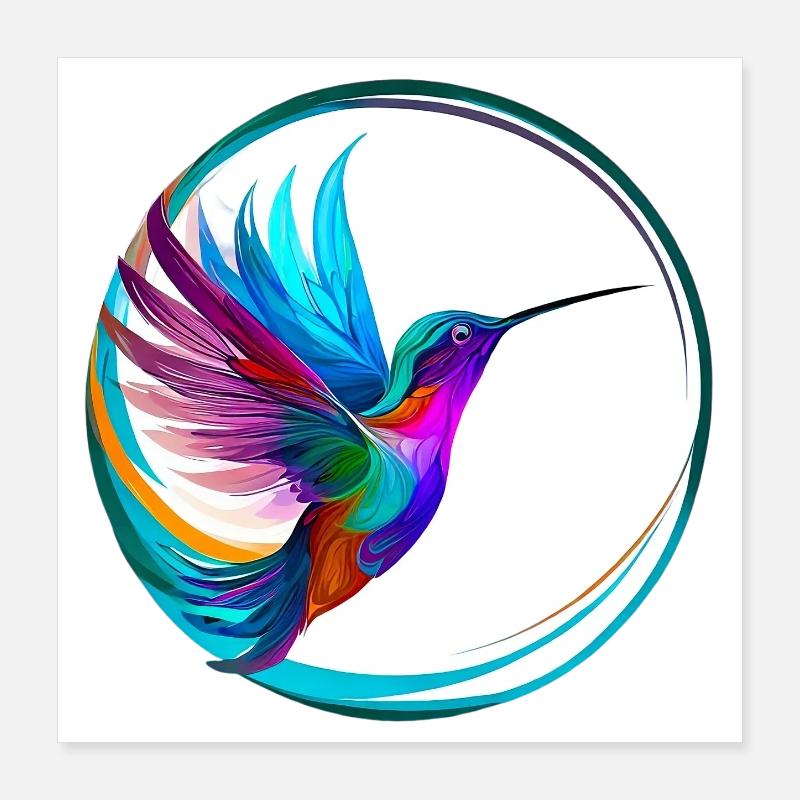 Hummingbird Poster 16" x 16" (40x40 cm)
