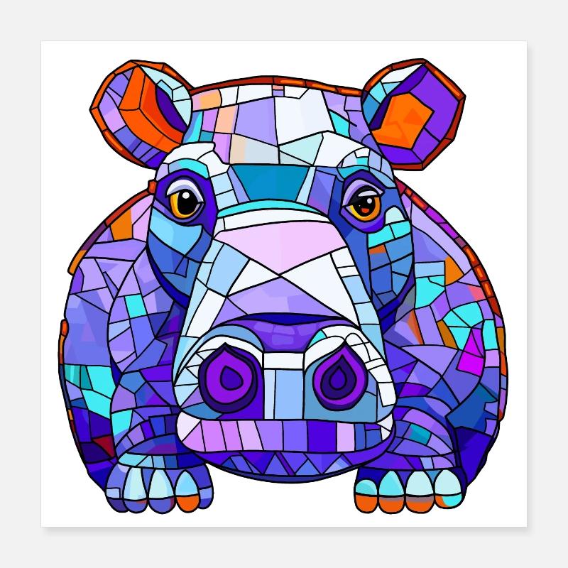 Hippopotame hippopotame Poster 40 x 40 cm