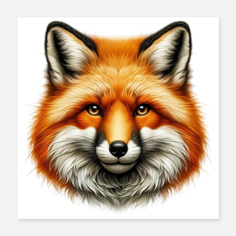 Fox Poster 16" x 16" (40x40 cm)