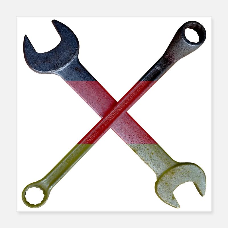 Croix de l’outil du drapeau allemand Poster 40 x 40 cm
