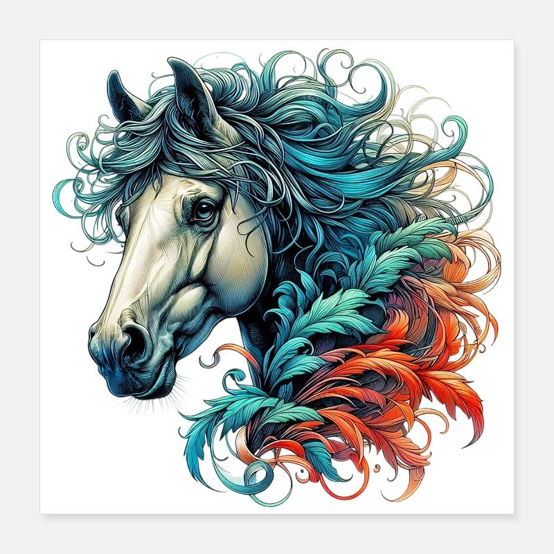 Cheval Poster 40 x 40 cm