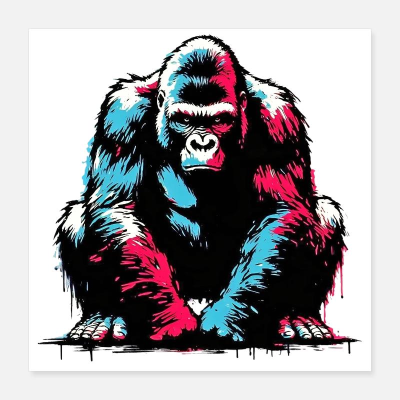 Gorille Poster 40 x 40 cm