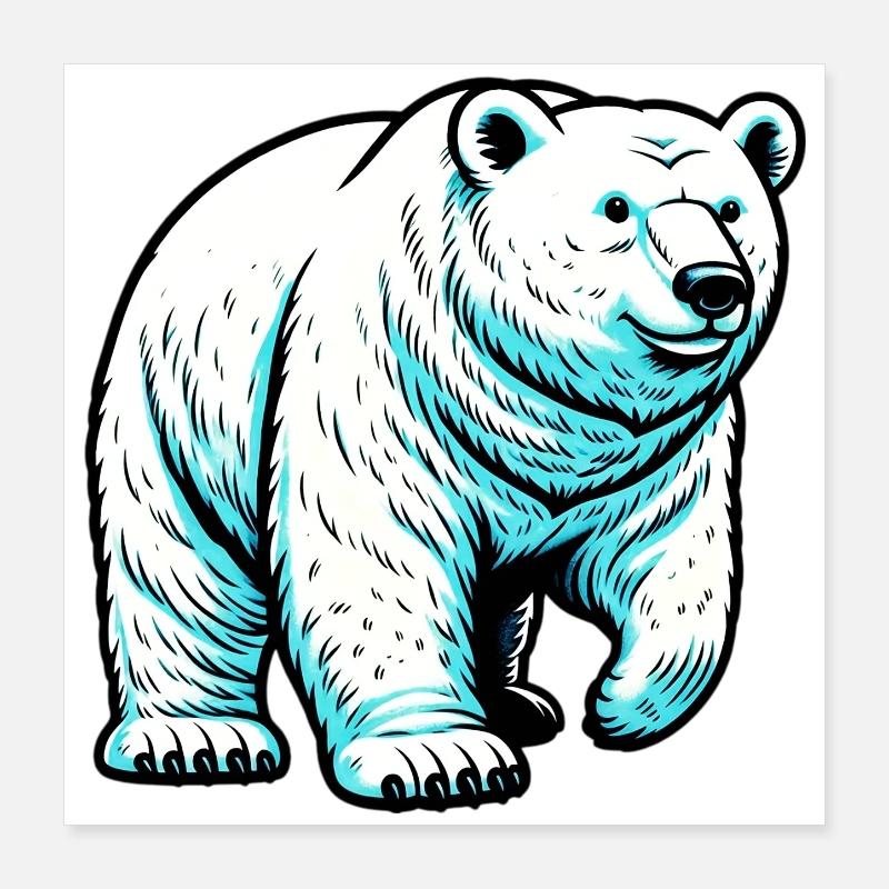 Ours blanc Poster 40 x 40 cm