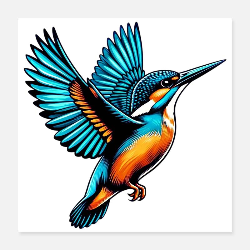 Martin-pêcheur Poster 40 x 40 cm