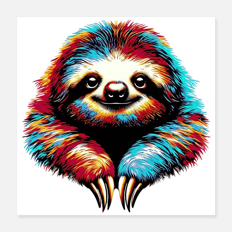 Faultier Poster 40x40 cm