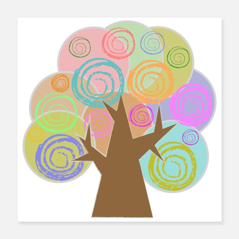 Baum Minimalistisch Poster 40x40 cm