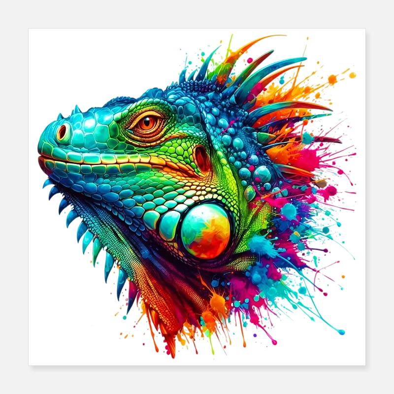Iguana Poster 16" x 16" (40x40 cm)