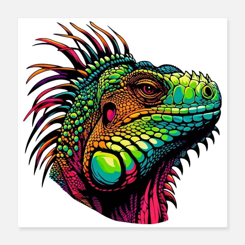 Leguan Poster 40x40 cm