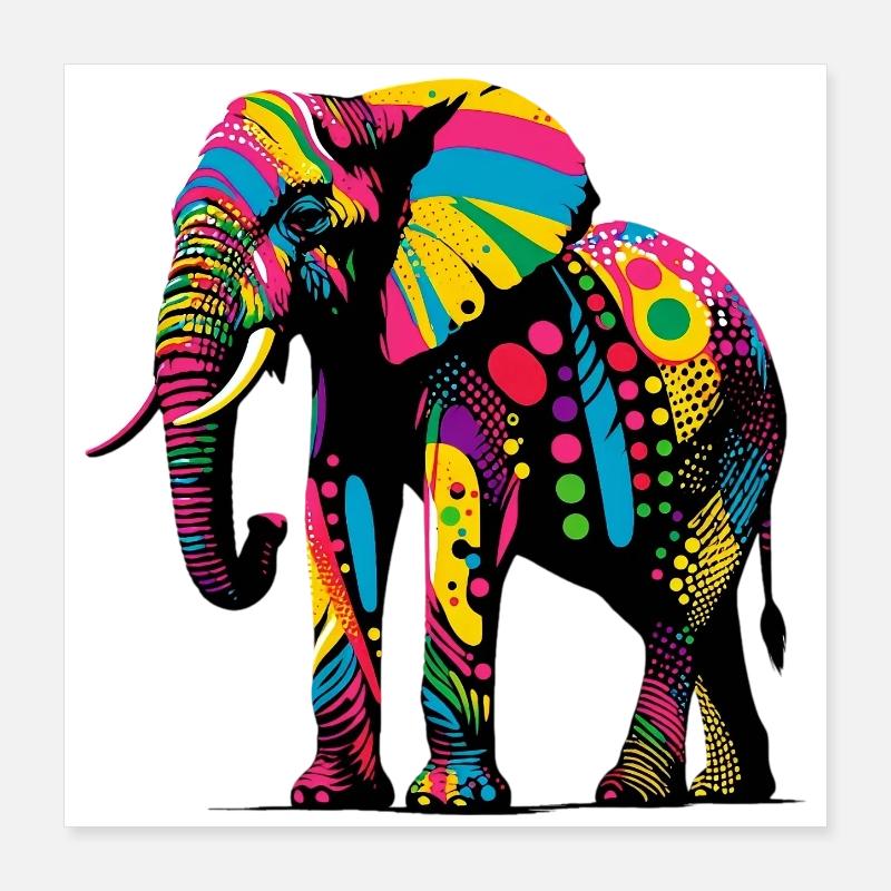 Éléphant Poster 40 x 40 cm
