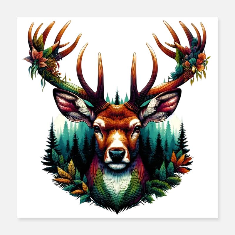 Deer Poster 16" x 16" (40x40 cm)