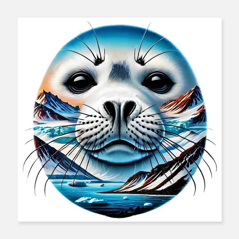 Phoque Poster 40 x 40 cm