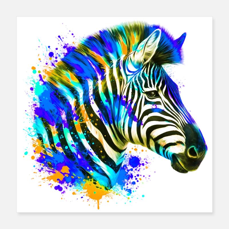 Zèbre Poster 40 x 40 cm