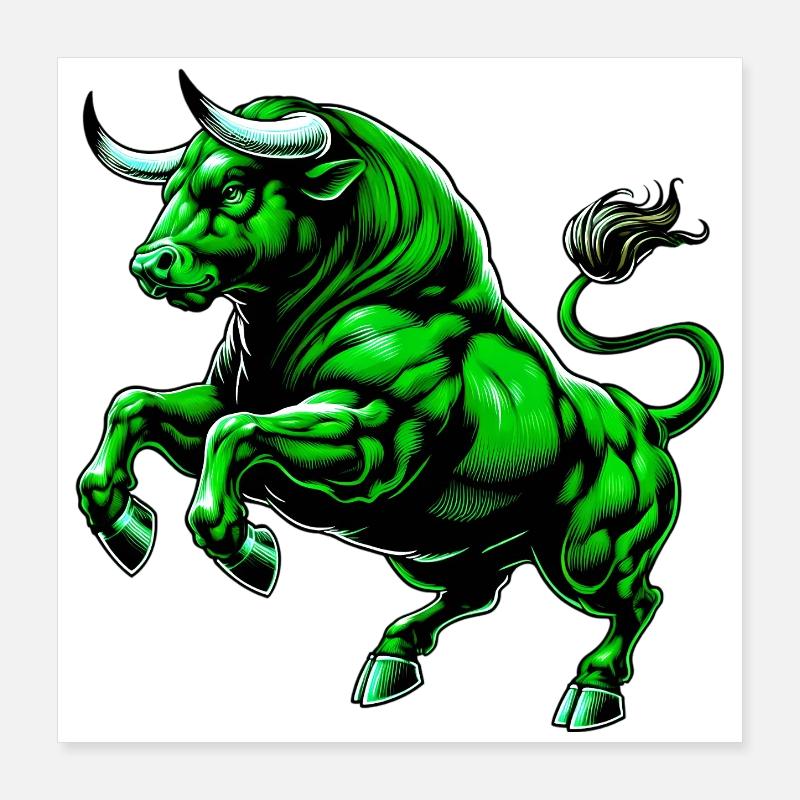 Bull Poster 16" x 16" (40x40 cm)
