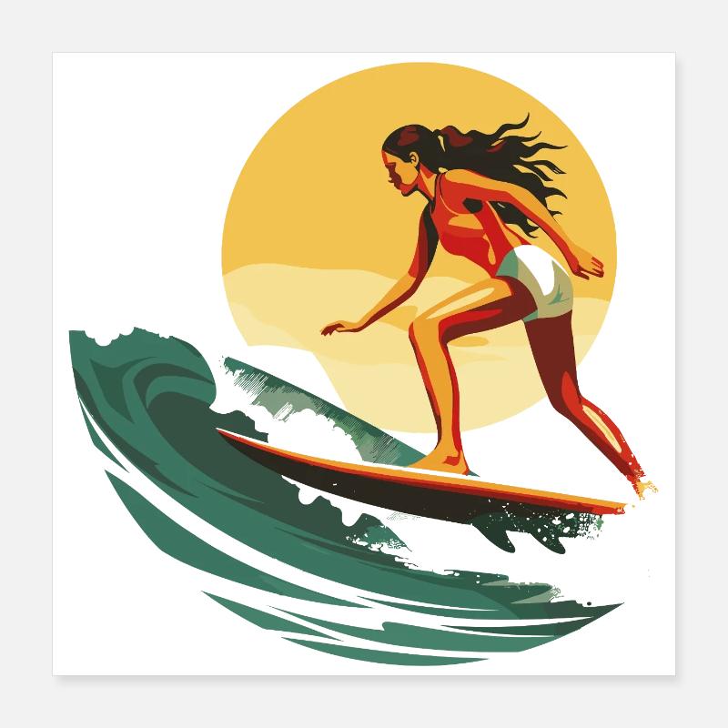 Surfeur Poster 40 x 40 cm