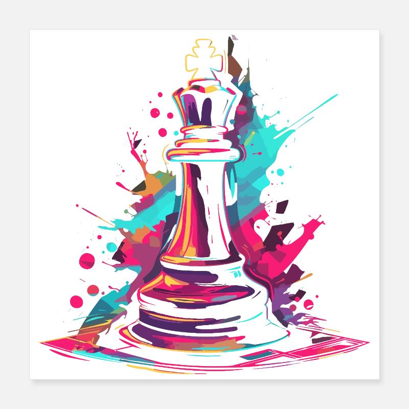 Schach Graffiti Poster 40x40 cm