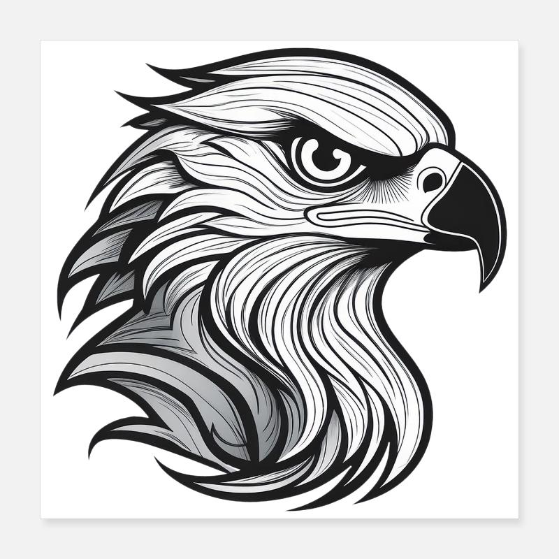 Pose de la tête d’aigle expressionniste Poster 40 x 40 cm