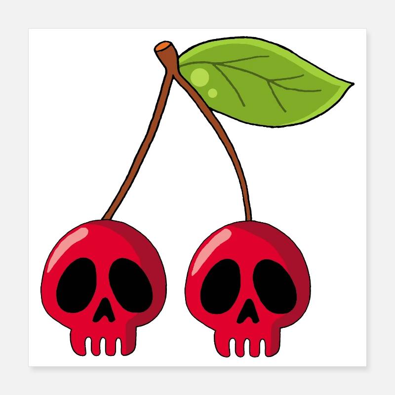 Cherry skulls Poster 16" x 16" (40x40 cm)