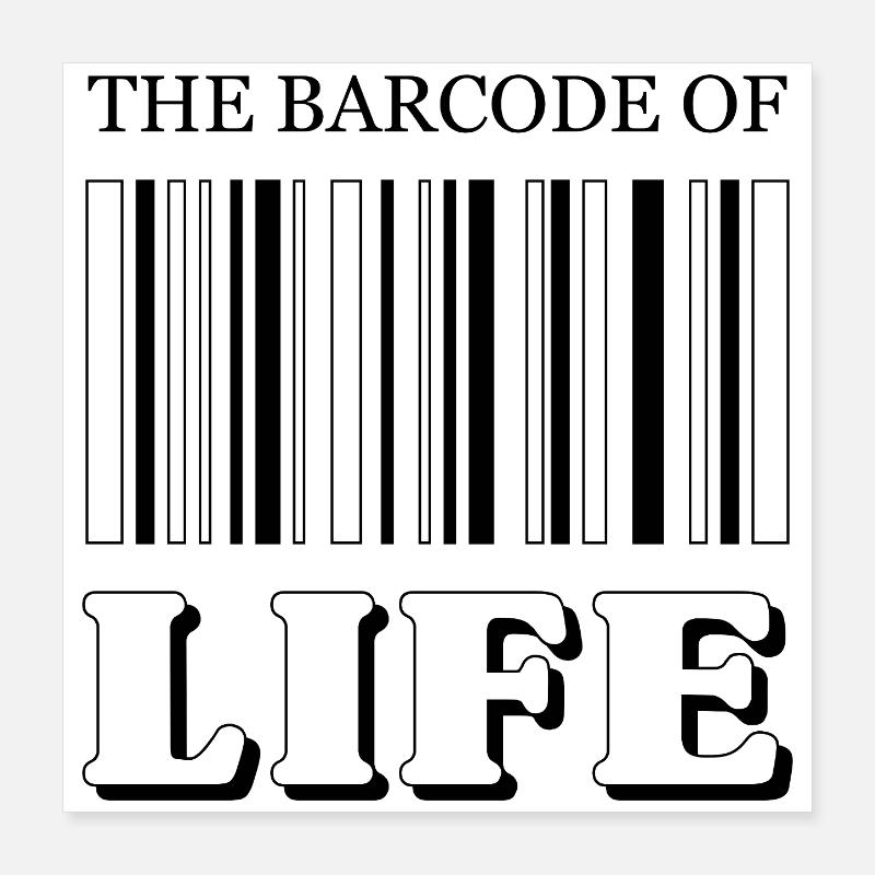 Le code-barres de la vie / Der Strichcode des Lebens - Poster 40 x 40 cm - blanc
