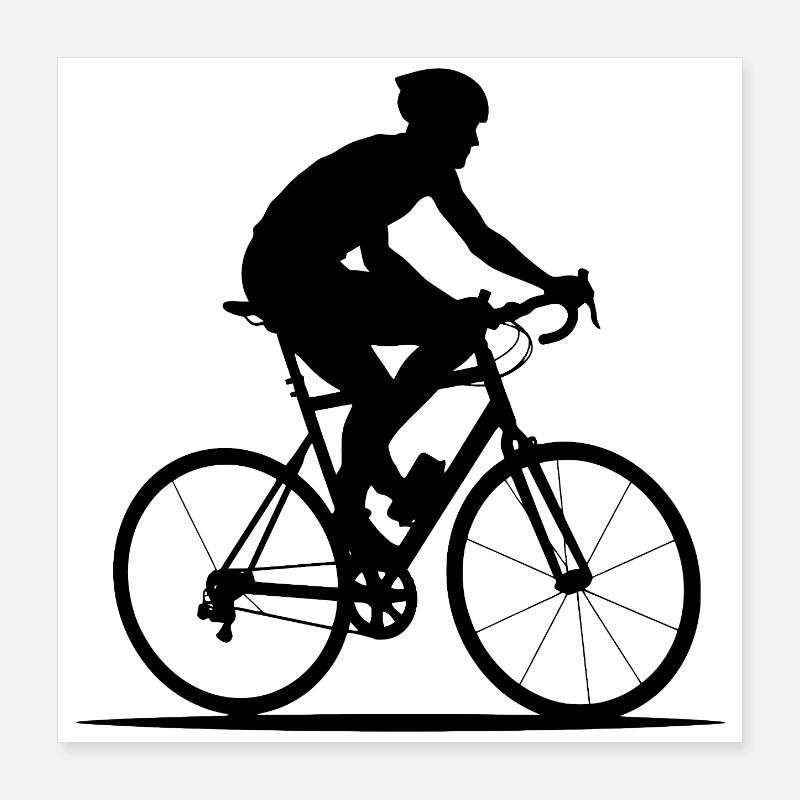 Cycling Silhouette Poster 16" x 16" (40x40 cm)