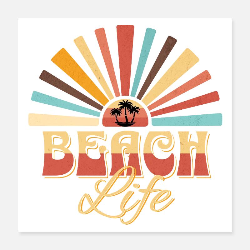 Coucher de soleil tropical sur la plage Poster 40 x 40 cm