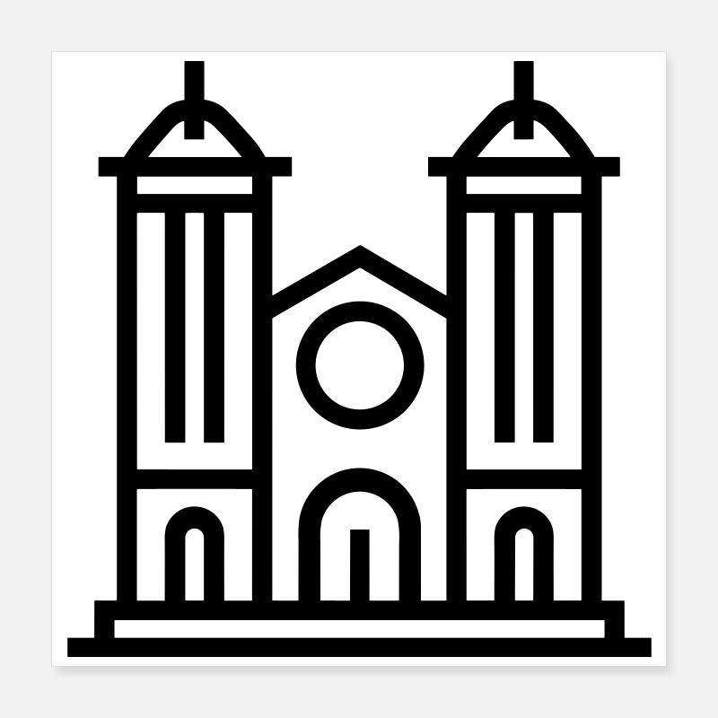 Kathedrale Poster 40x40 cm
