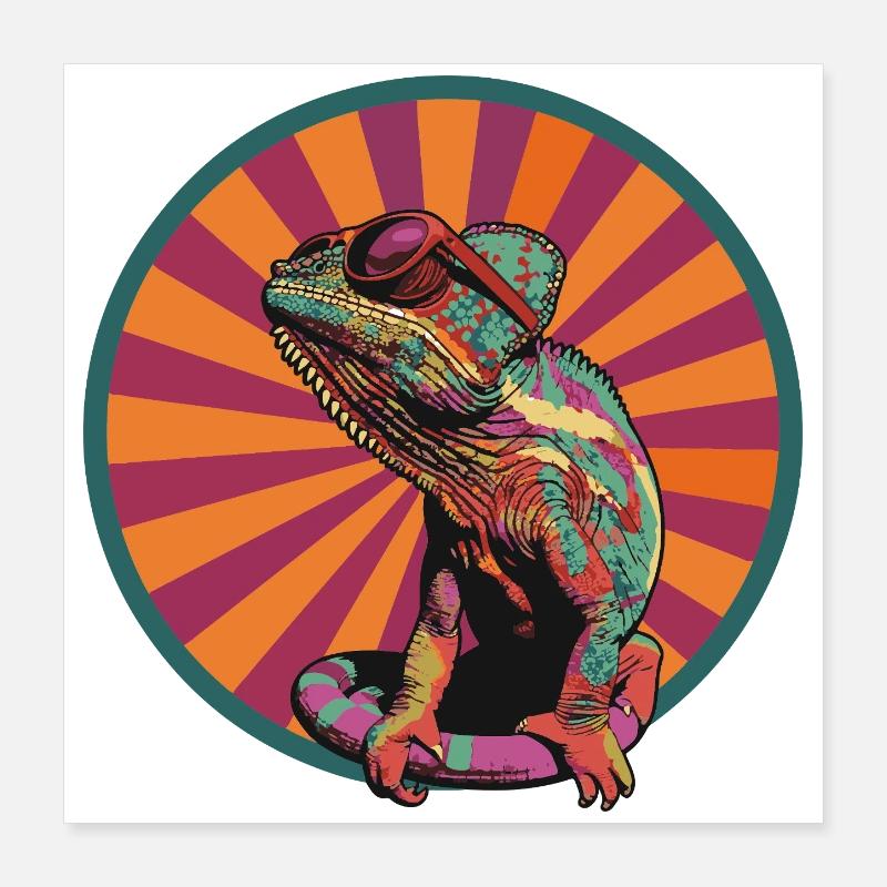 Chamäleons Comic Poster 40x40 cm