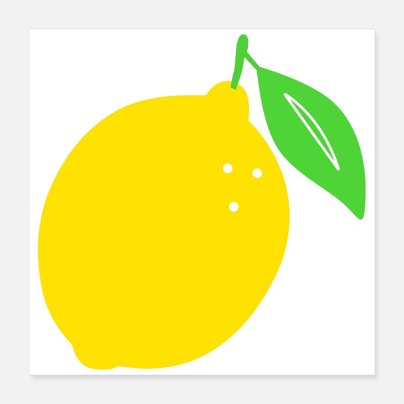 Lemon Flat Print Design Poster 16" x 16" (40x40 cm)