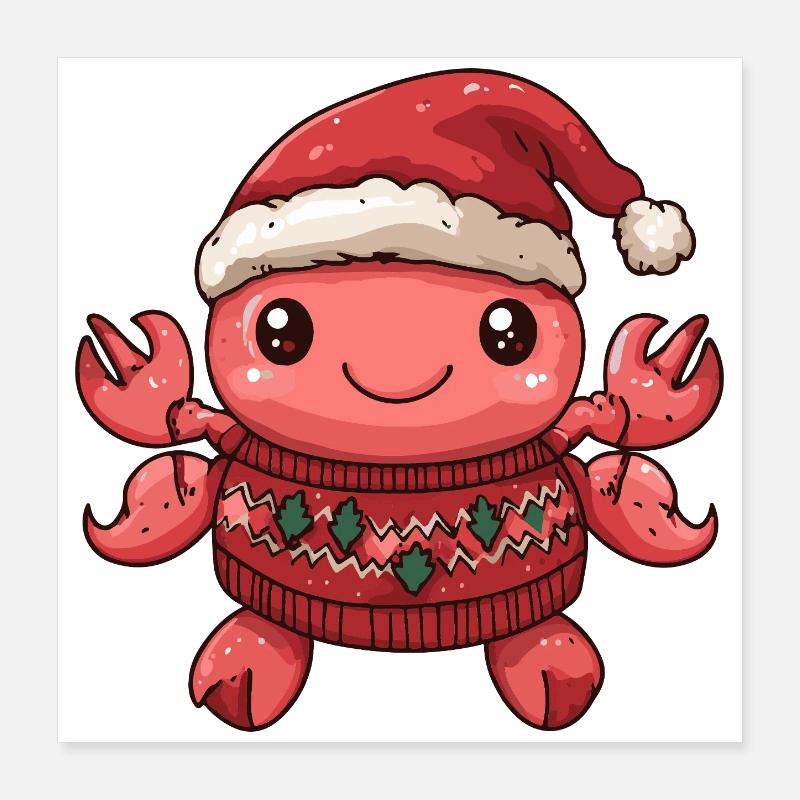 Krabbe Krabbe Jul Poster 40x40 cm