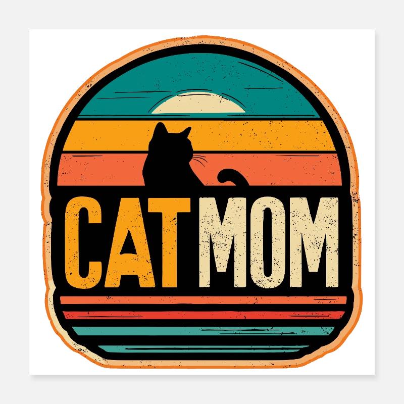 Chat Maman Chats Vintage Sunset Chats Poster 40 x 40 cm
