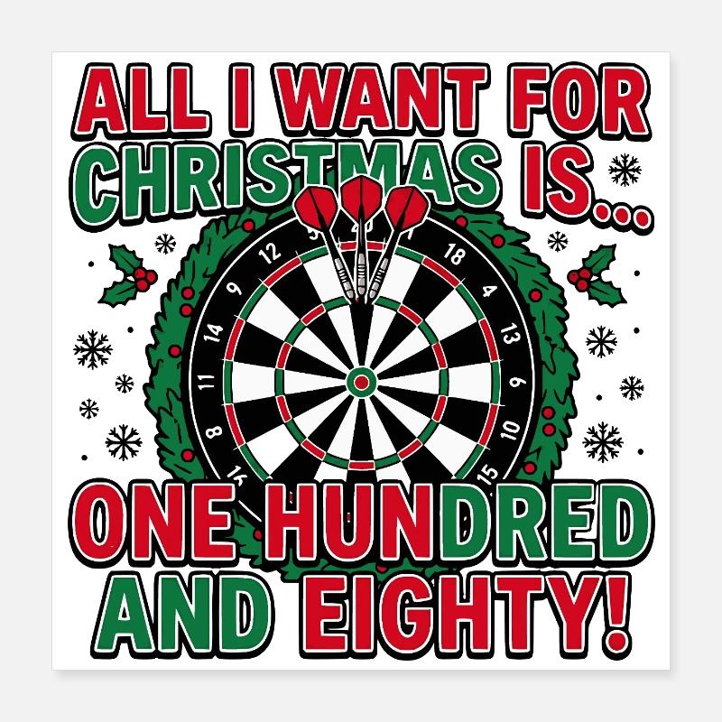 Darts Christmas, 180 onehundred eighty Poster 16" x 16" (40x40 cm)