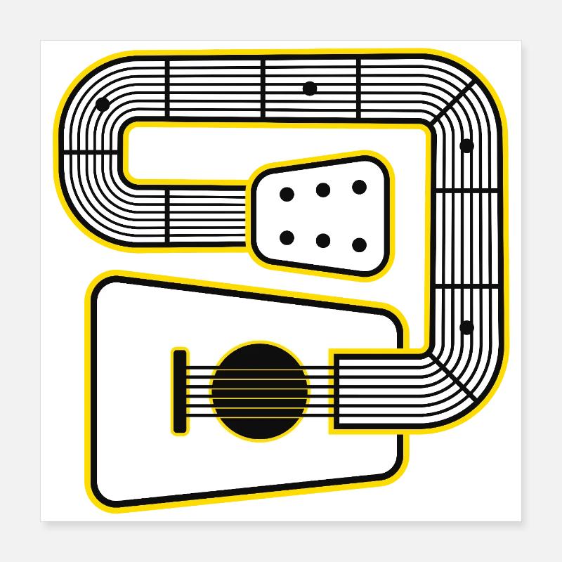 Abstract Shape Guitar Poster 16" x 16" (40x40 cm)