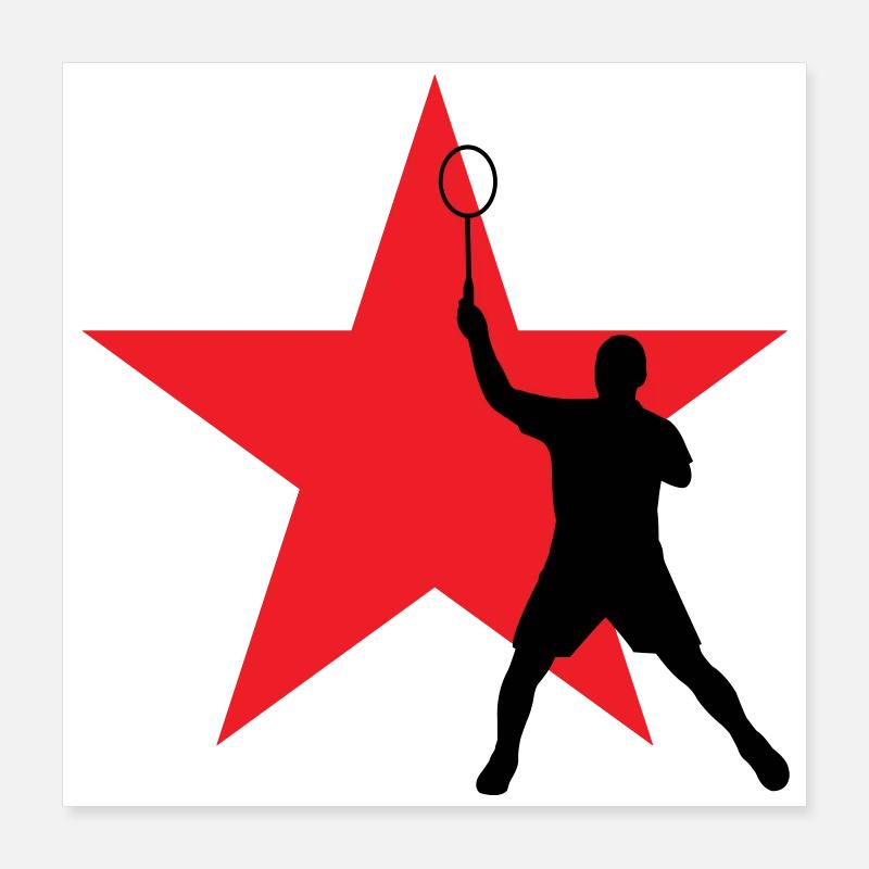 Badminton - Sport - Raquette Poster 40 x 40 cm