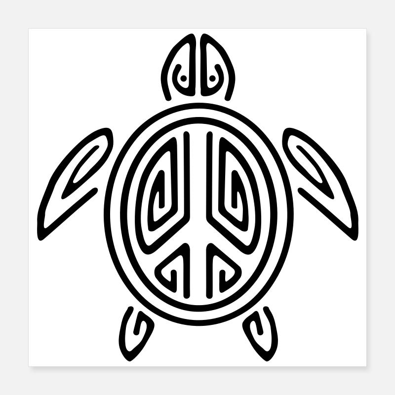 Paix des Tortues Poster 40 x 40 cm