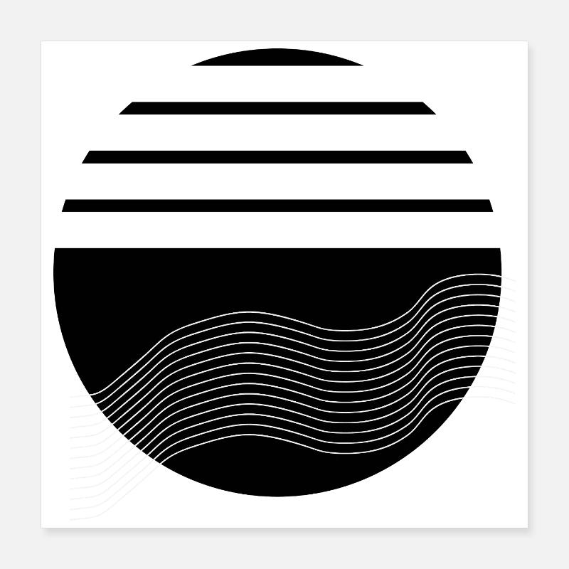 Nuit des lignes fluides Poster 40 x 40 cm