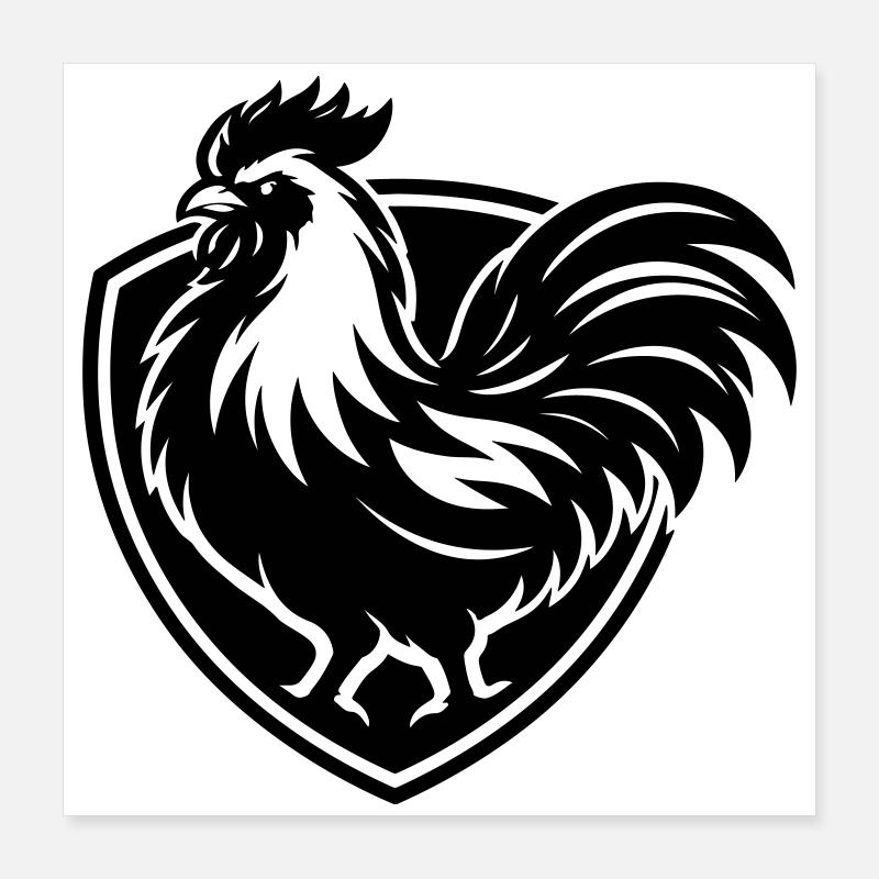 Hahn Gockel Poster 40x40 cm