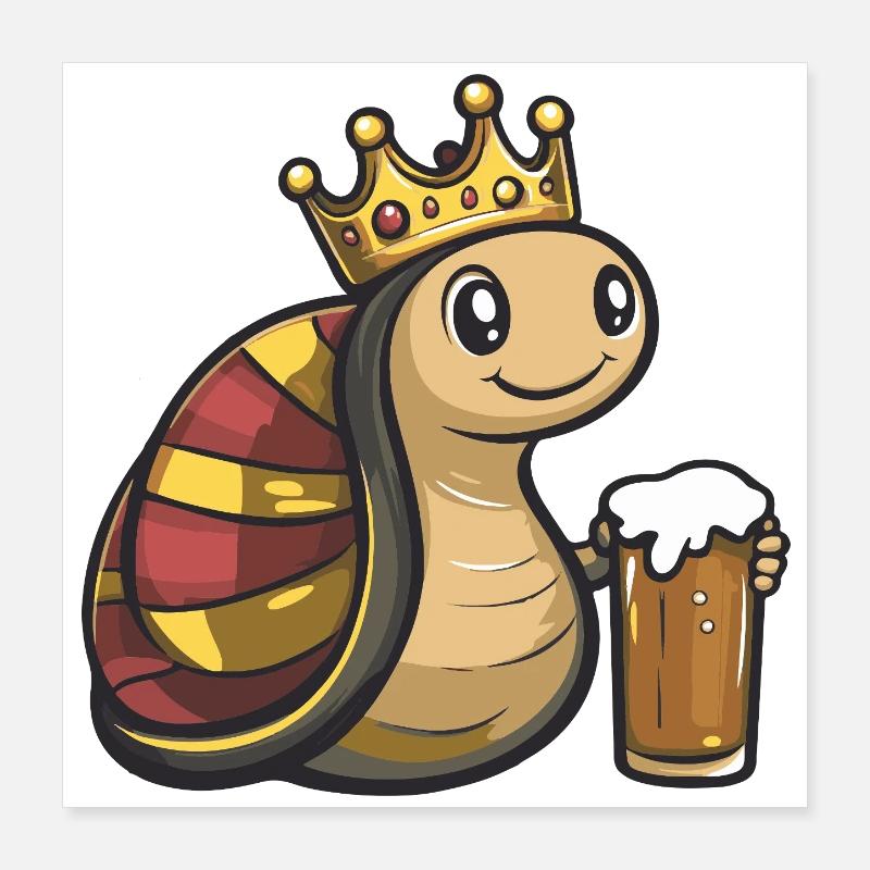 Roi de la Bière d’Escargot Poster 40 x 40 cm