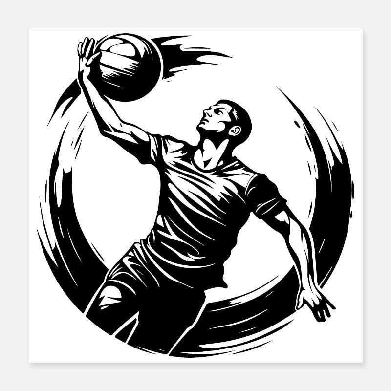 Silhouette de joueuse de volley-ball Poster 40 x 40 cm