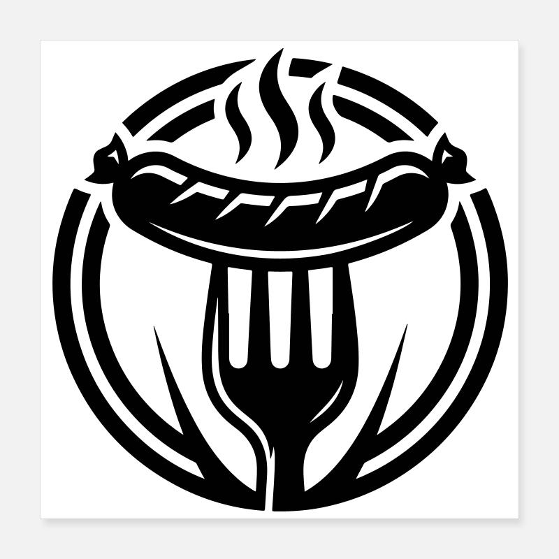 Wurst Bratwurst Symbol Poster 40x40 cm