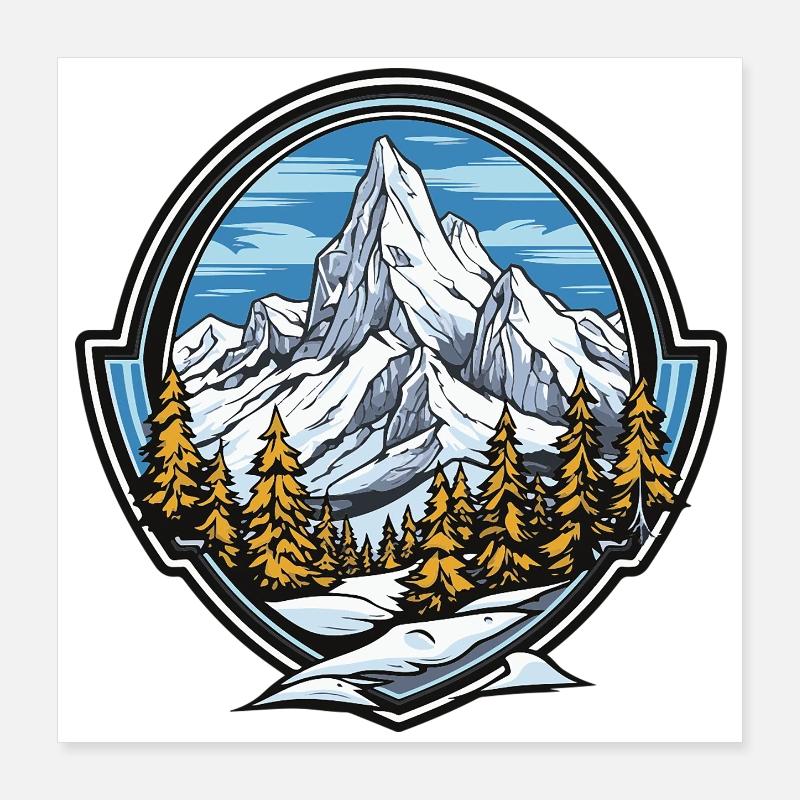 Berge Landschaft Poster 40x40 cm