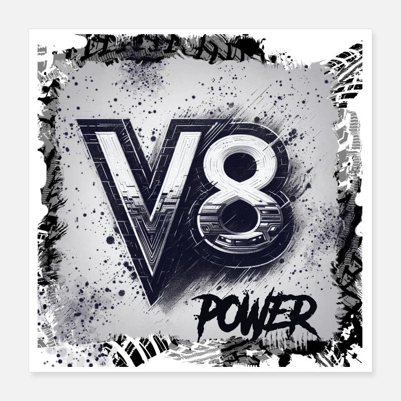 V8 power Poster 16" x 16" (40x40 cm)