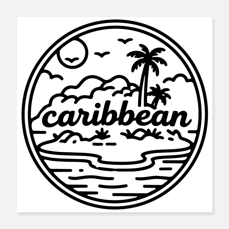 Caribbean Islands Poster 16" x 16" (40x40 cm)