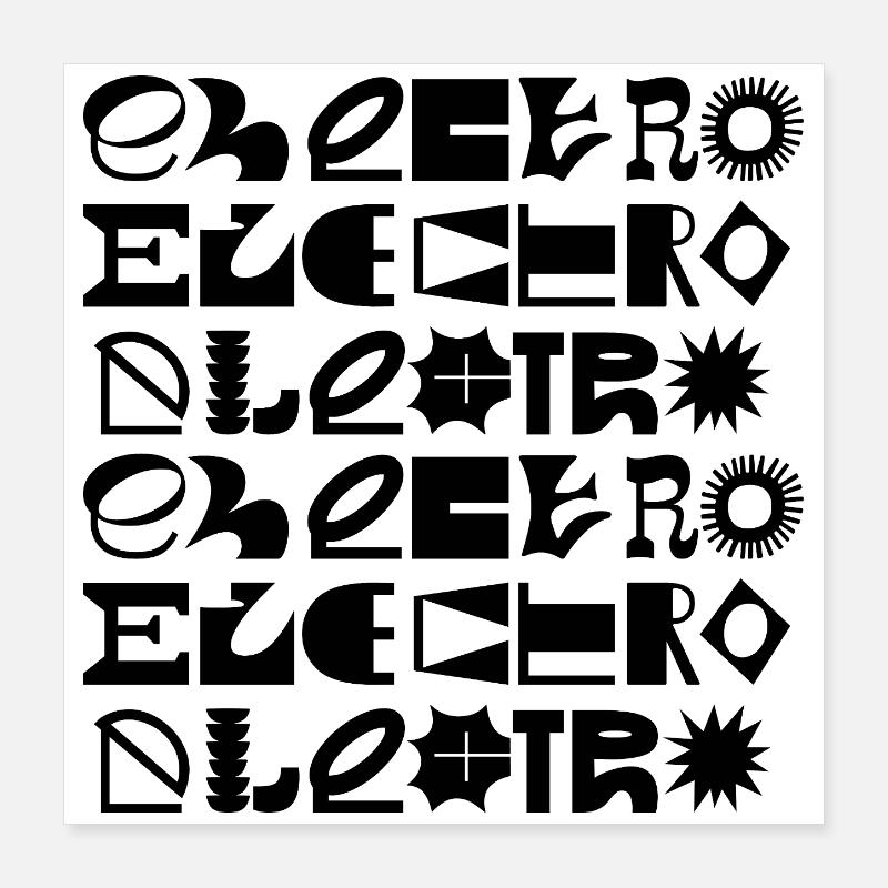 Conception de logo typographique de musique électro Poster 40 x 40 cm
