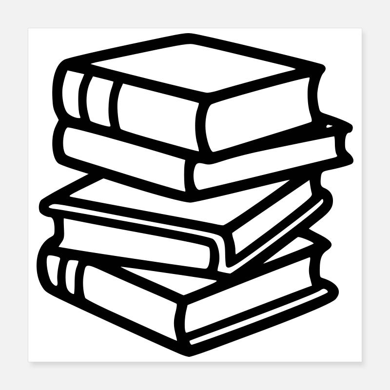 Club de lecture Book Stack Bibliothèque des enseignants Poster 40 x 40 cm