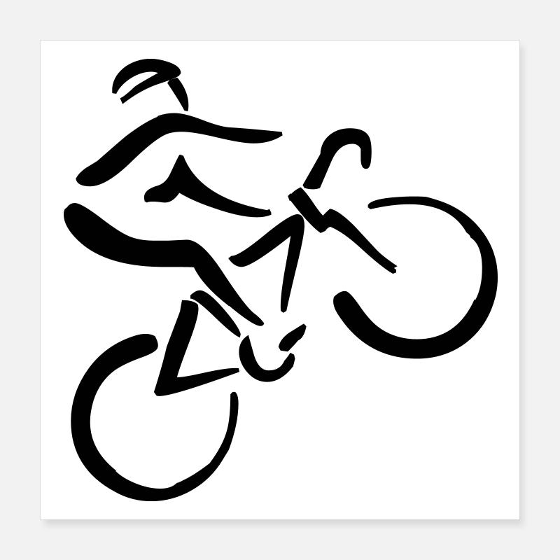 Cyclistes Poster 40 x 40 cm