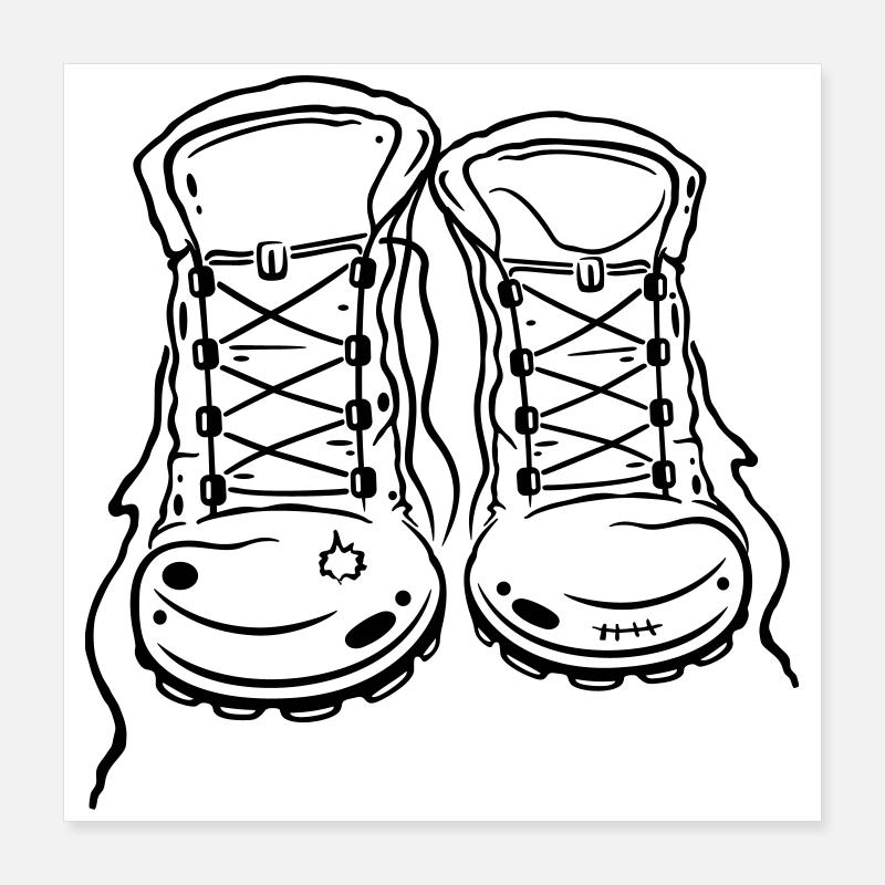 Bottes de randonnée Poster 40 x 40 cm