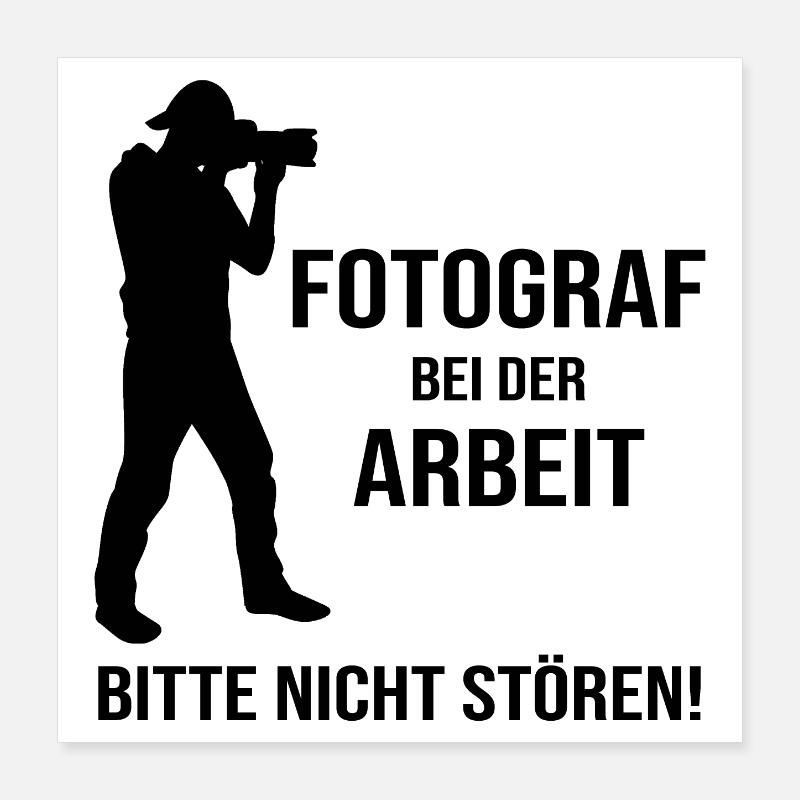 Fotograf bei der Arbeit Poster 40x40 cm