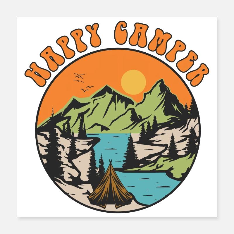 Happy Camper Poster 40 x 40 cm
